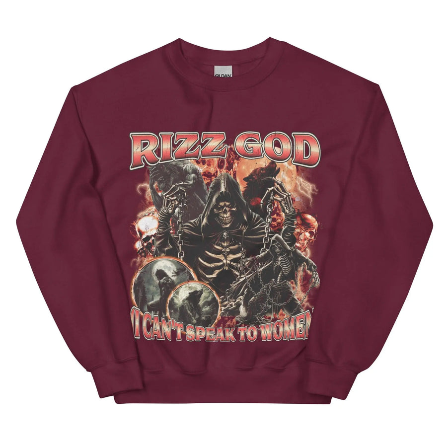 Rizz God (I can't speak to women) Sweatshirt - Orbital Clothing