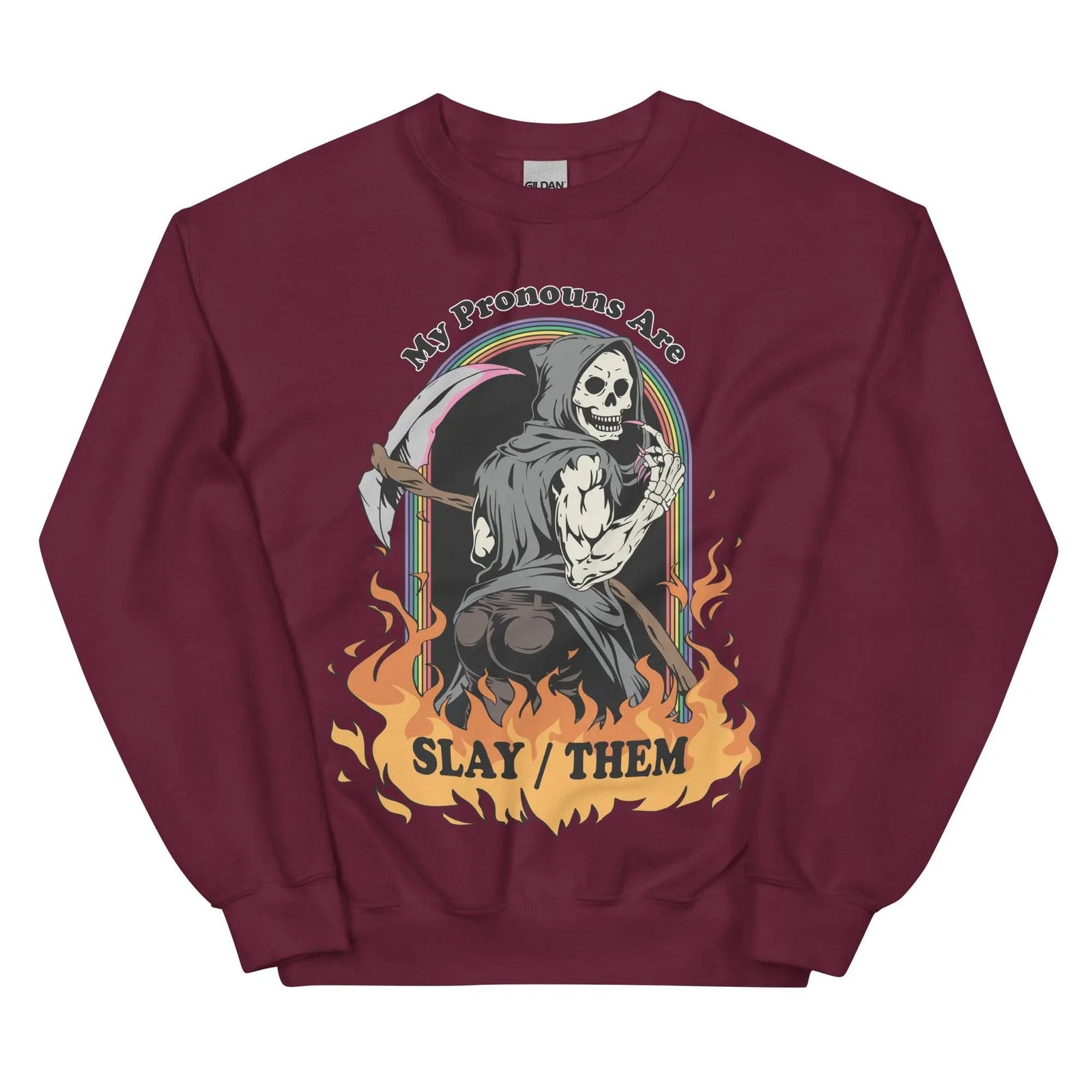 My Pronouns are Slay_Them Cartoon Sweatshirt - Orbital Clothing