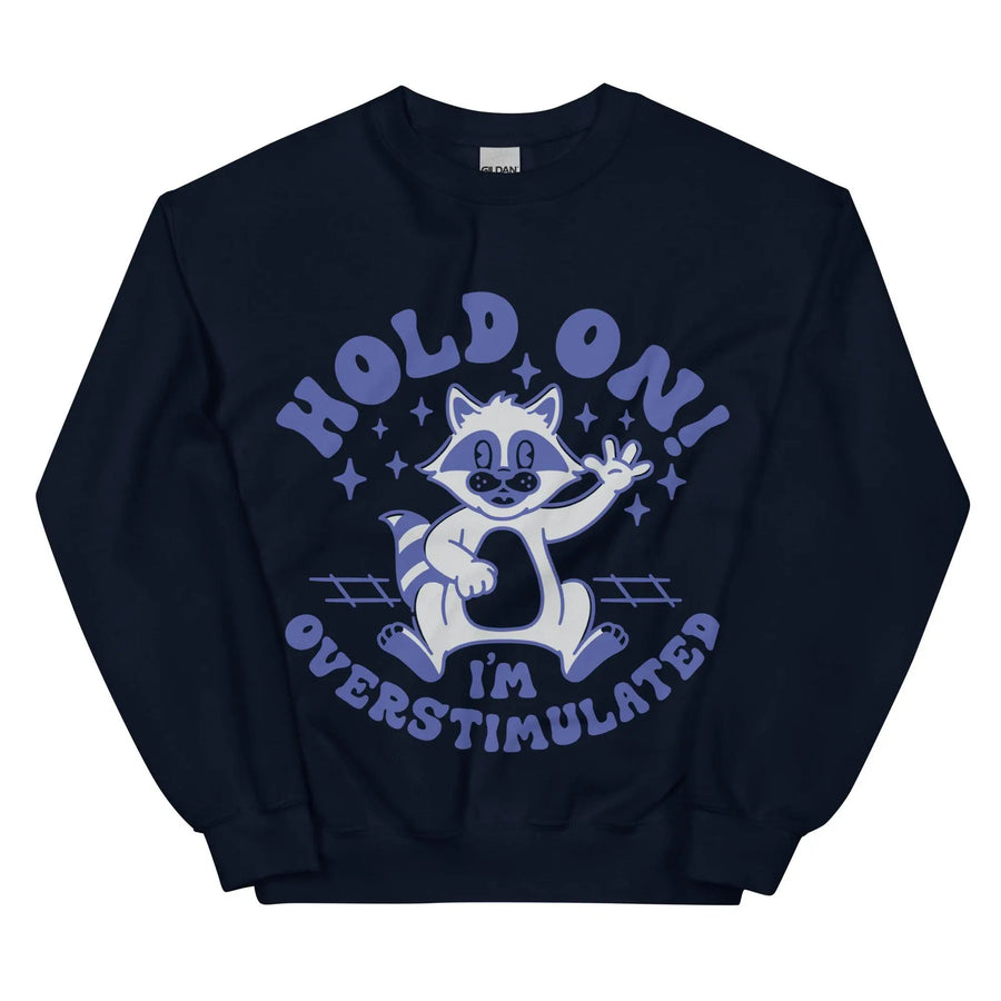 Hold on I'm Overstimulated Sweatshirt - Orbital Clothing