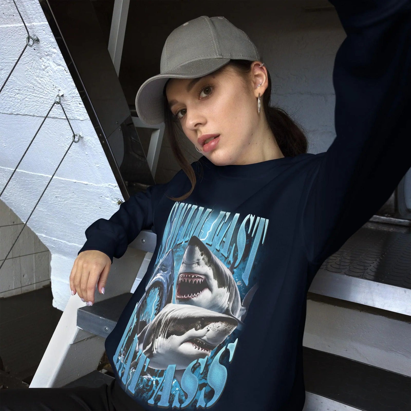 Swim Fast Eat Ass Sweatshirt - Orbital Clothing