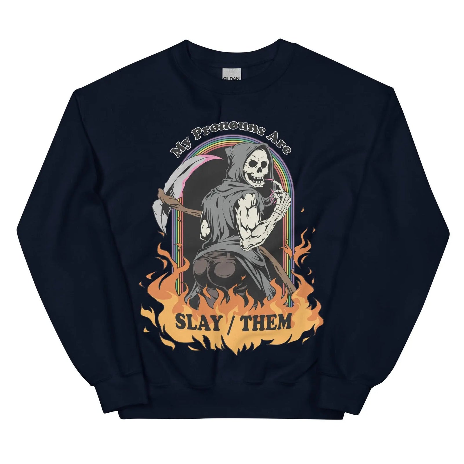 My Pronouns are Slay_Them Cartoon Sweatshirt - Orbital Clothing