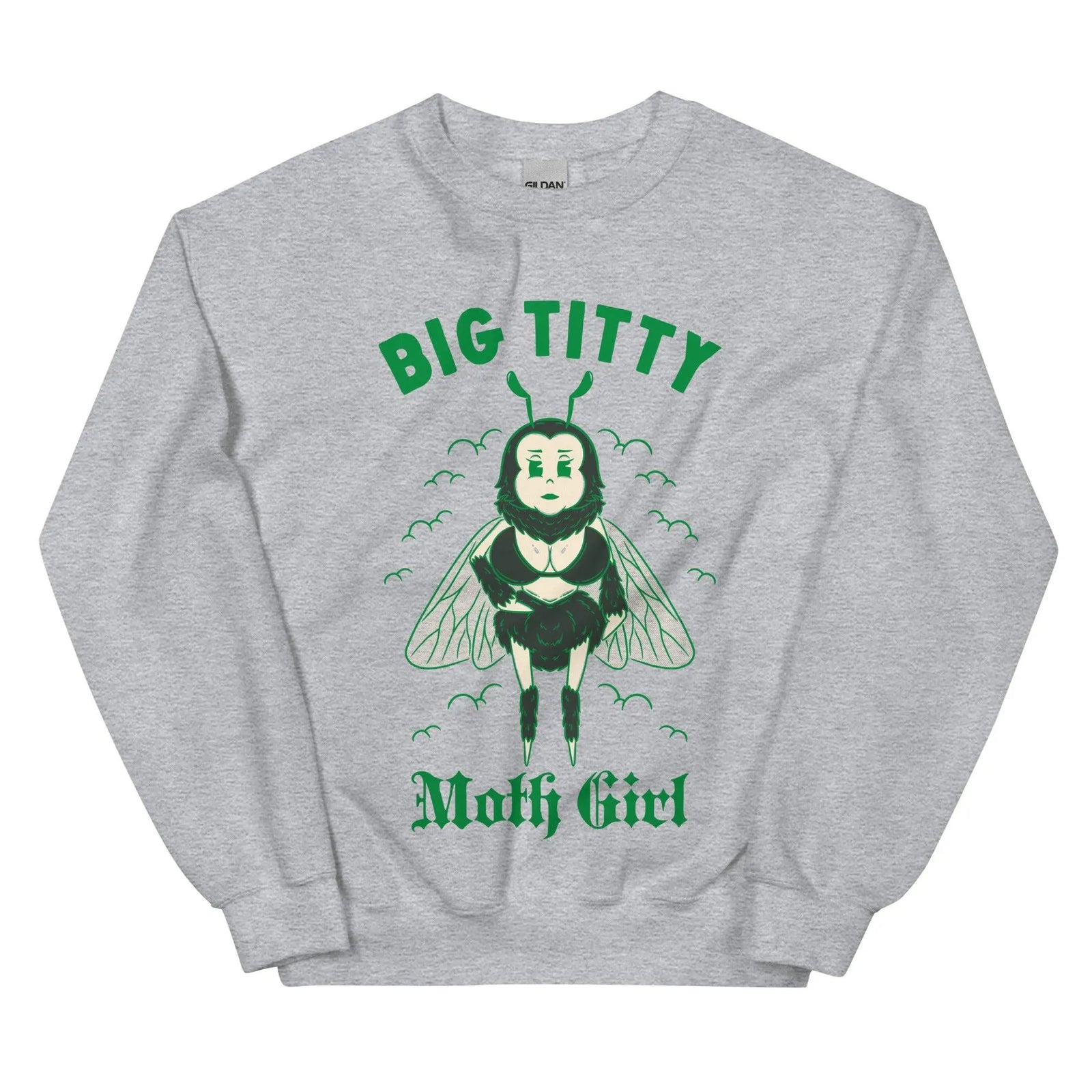 Big Titty Moth Girl Sweatshirt - Orbital Clothing