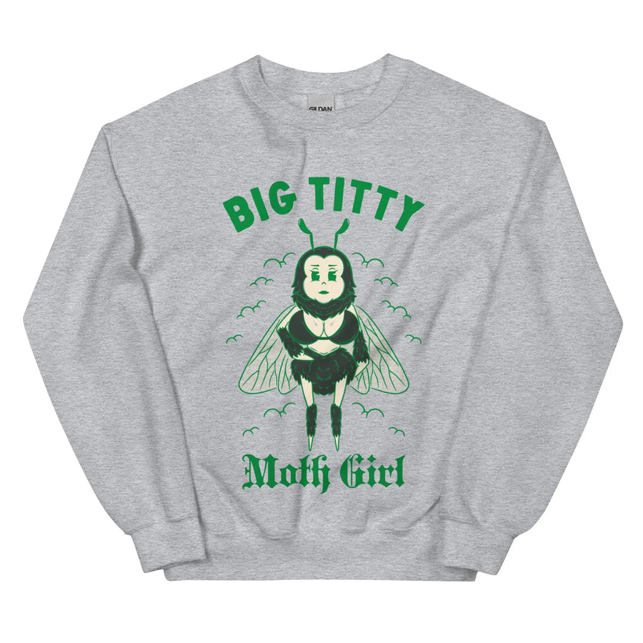 Big Titty Moth Girl Sweatshirt - Orbital Clothing