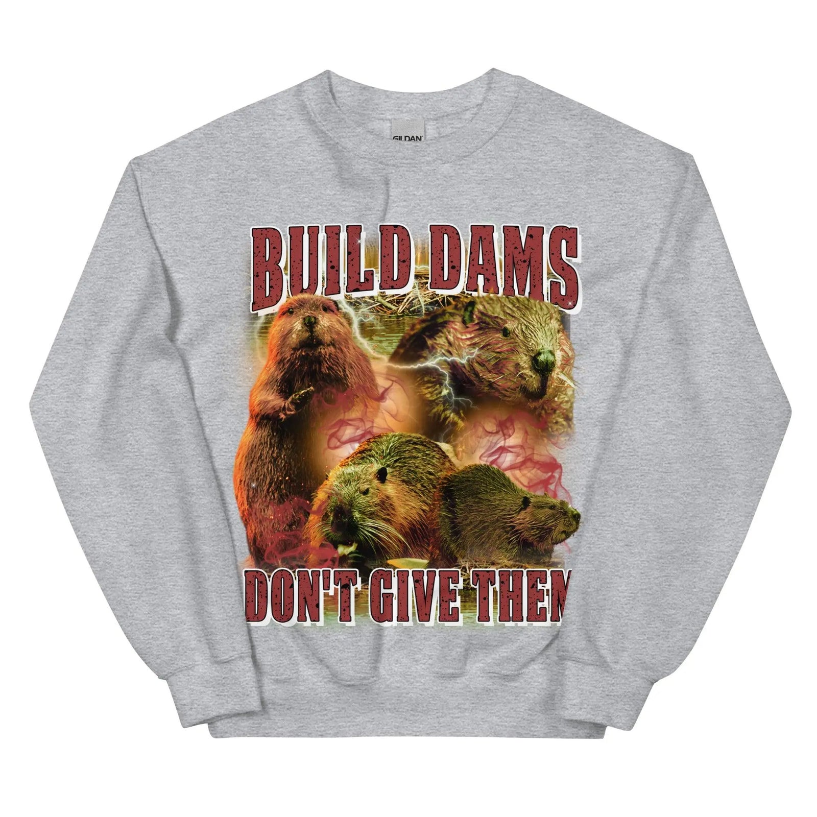 Build Dams Don't Give Them sweatshirt - Orbital Clothing