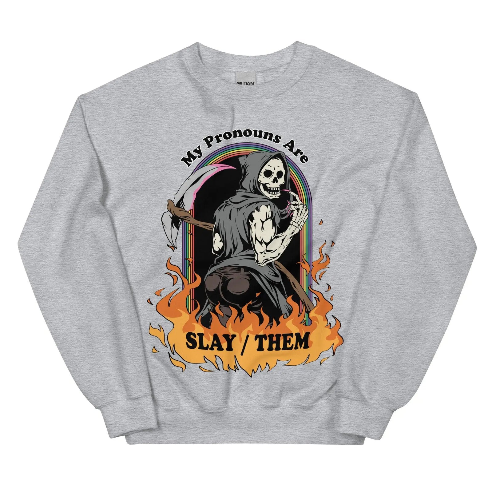 My Pronouns are Slay_Them Cartoon Sweatshirt - Orbital Clothing