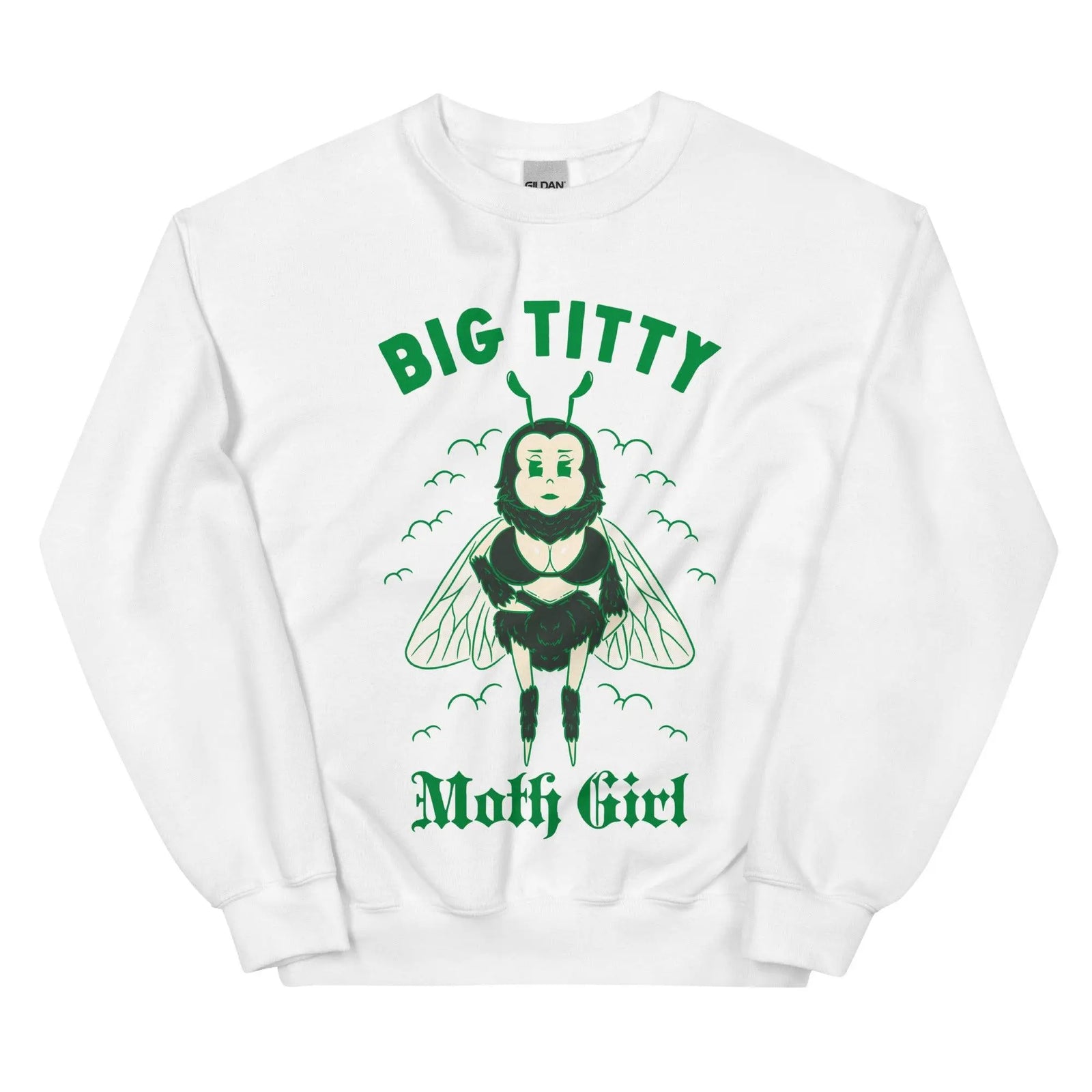 Big Titty Moth Girl Sweatshirt - Orbital Clothing
