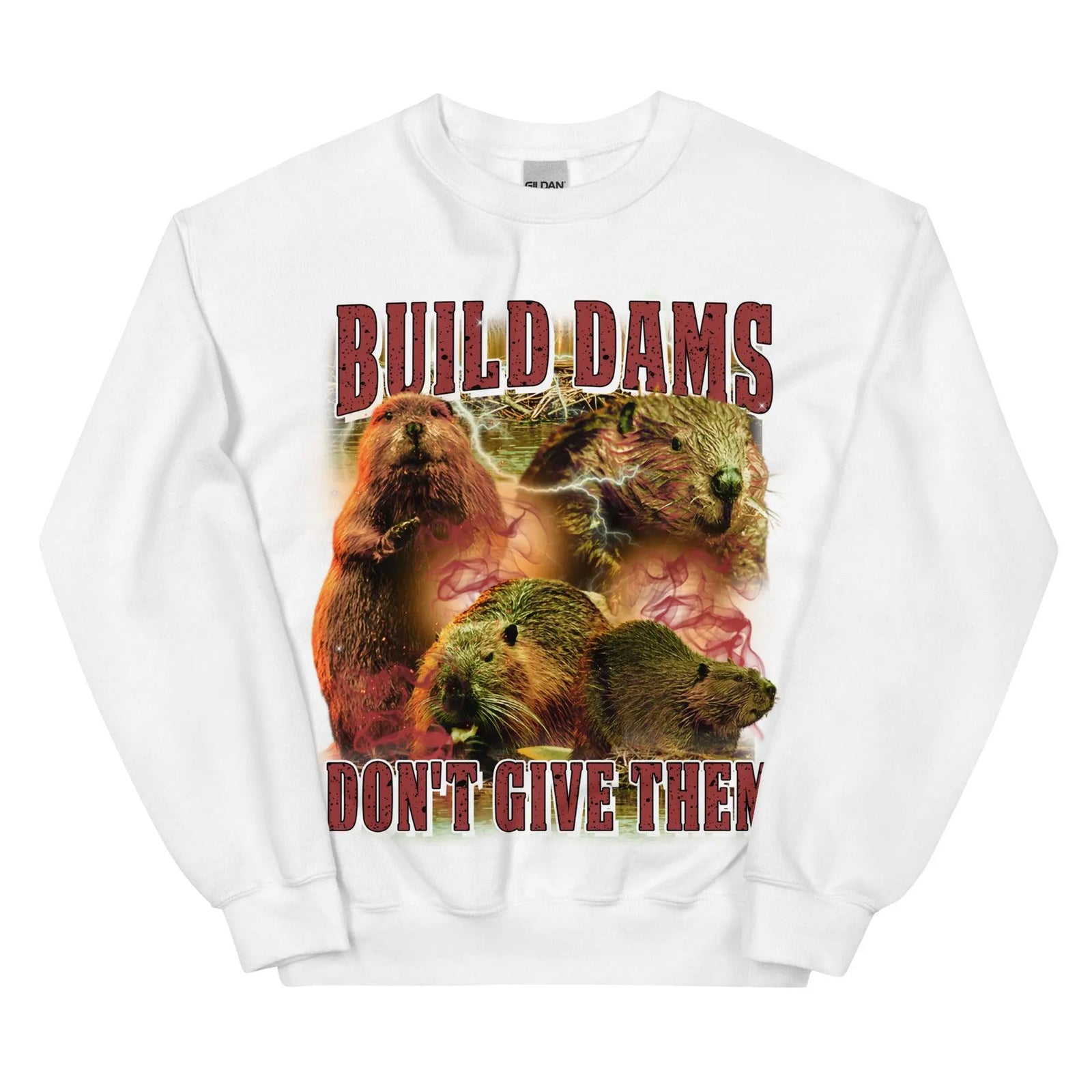 Build Dams Don't Give Them sweatshirt - Orbital Clothing