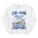 Live Laugh Lobotomy Handrawn white Sweatshirt