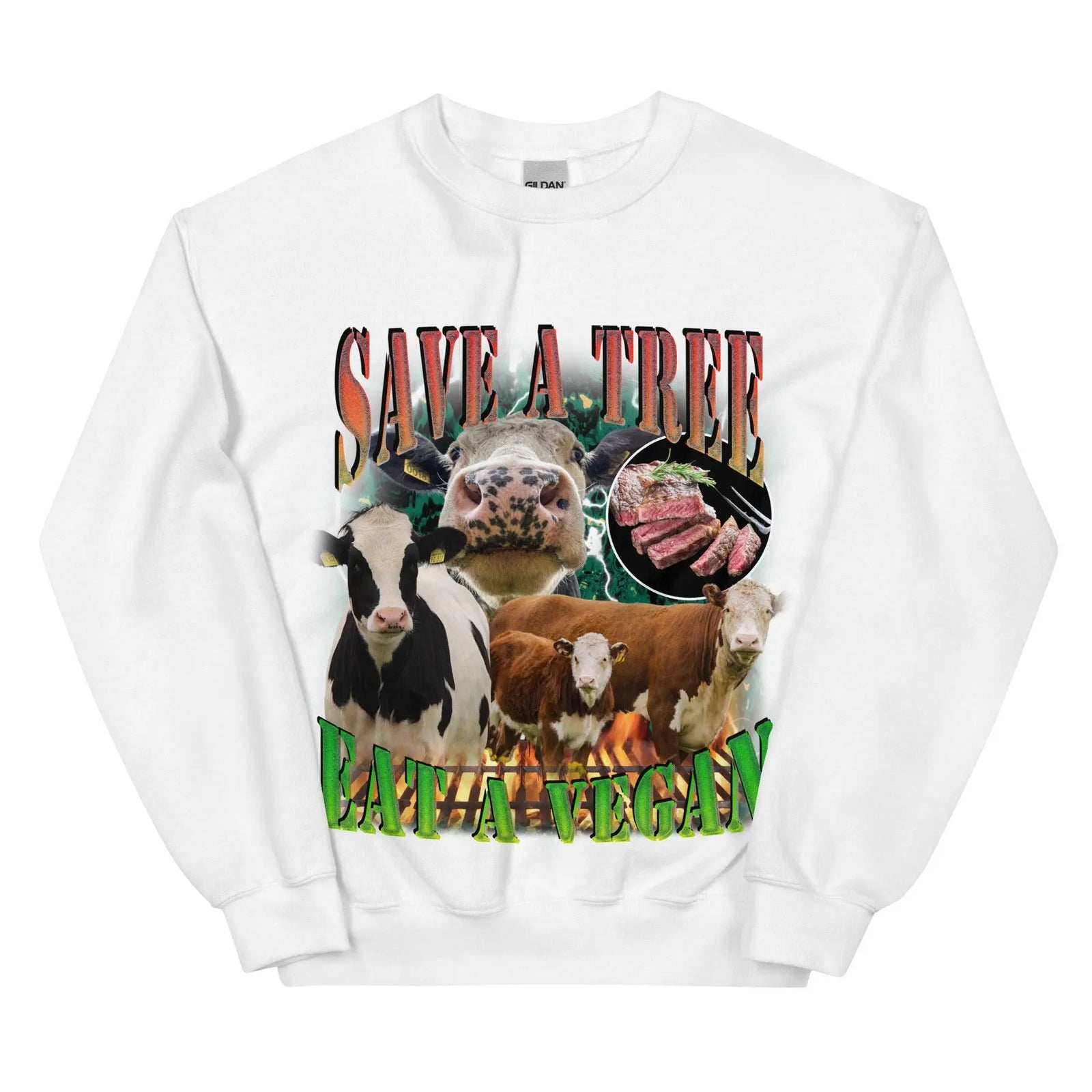 Save a Tree Eat a Vegan Sweatshirt - Orbital Clothing