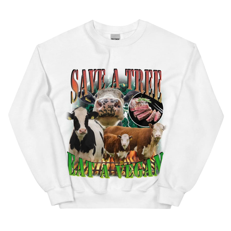 Save a Tree Eat a Vegan Sweatshirt - Orbital Clothing
