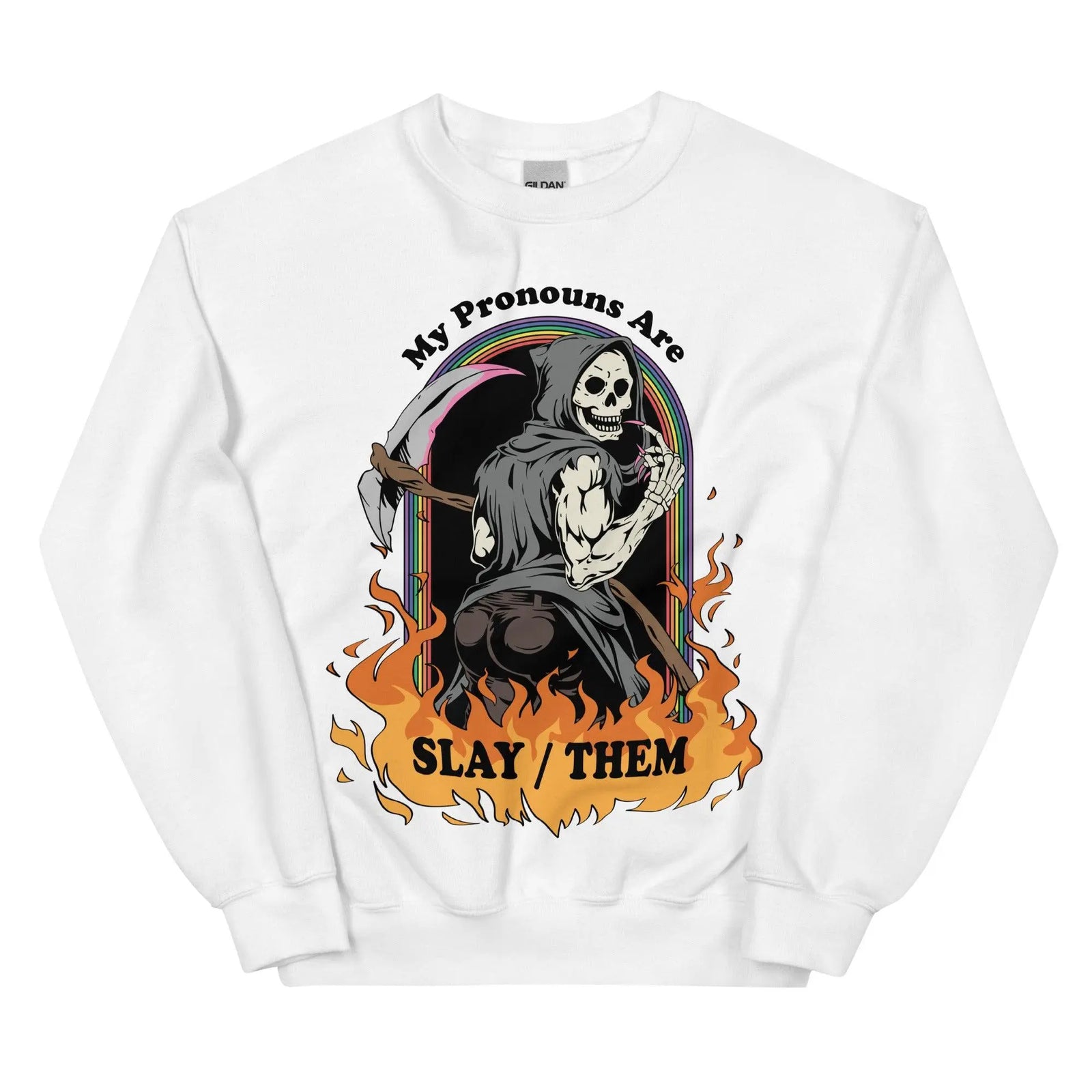 My Pronouns are Slay_Them Cartoon Sweatshirt - Orbital Clothing