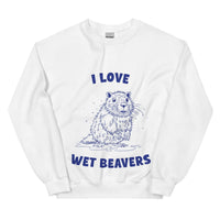 Ich liebe nasse Biber Sweatshirt - Weiß / S