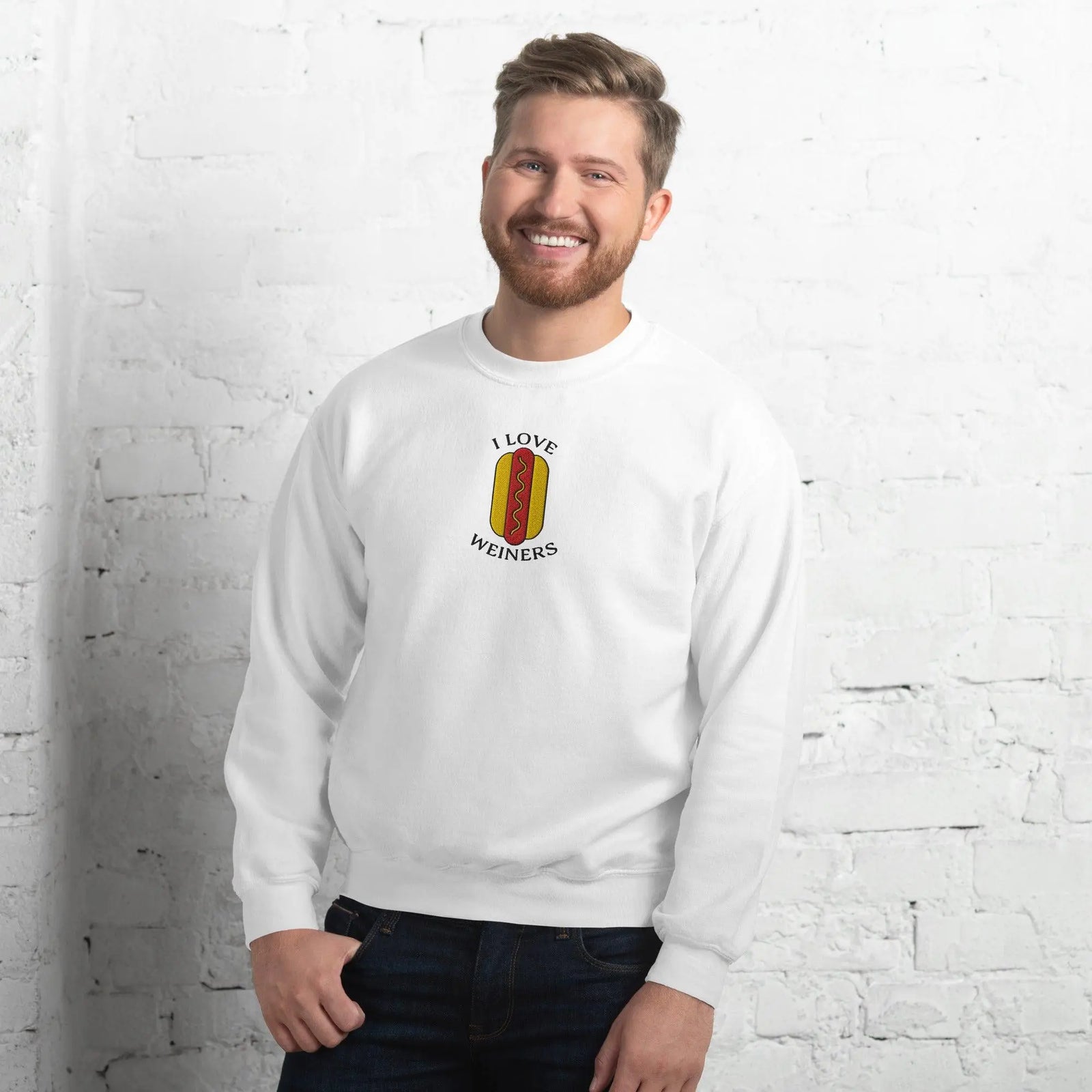 I Love Weiners (hotdogs) Embroidered sweatshirt - Orbital Clothing