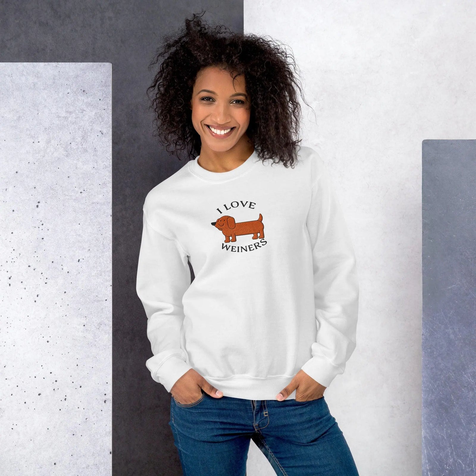 I Love Weiners (sausage dogs) Embroidered sweatshirt - Orbital Clothing