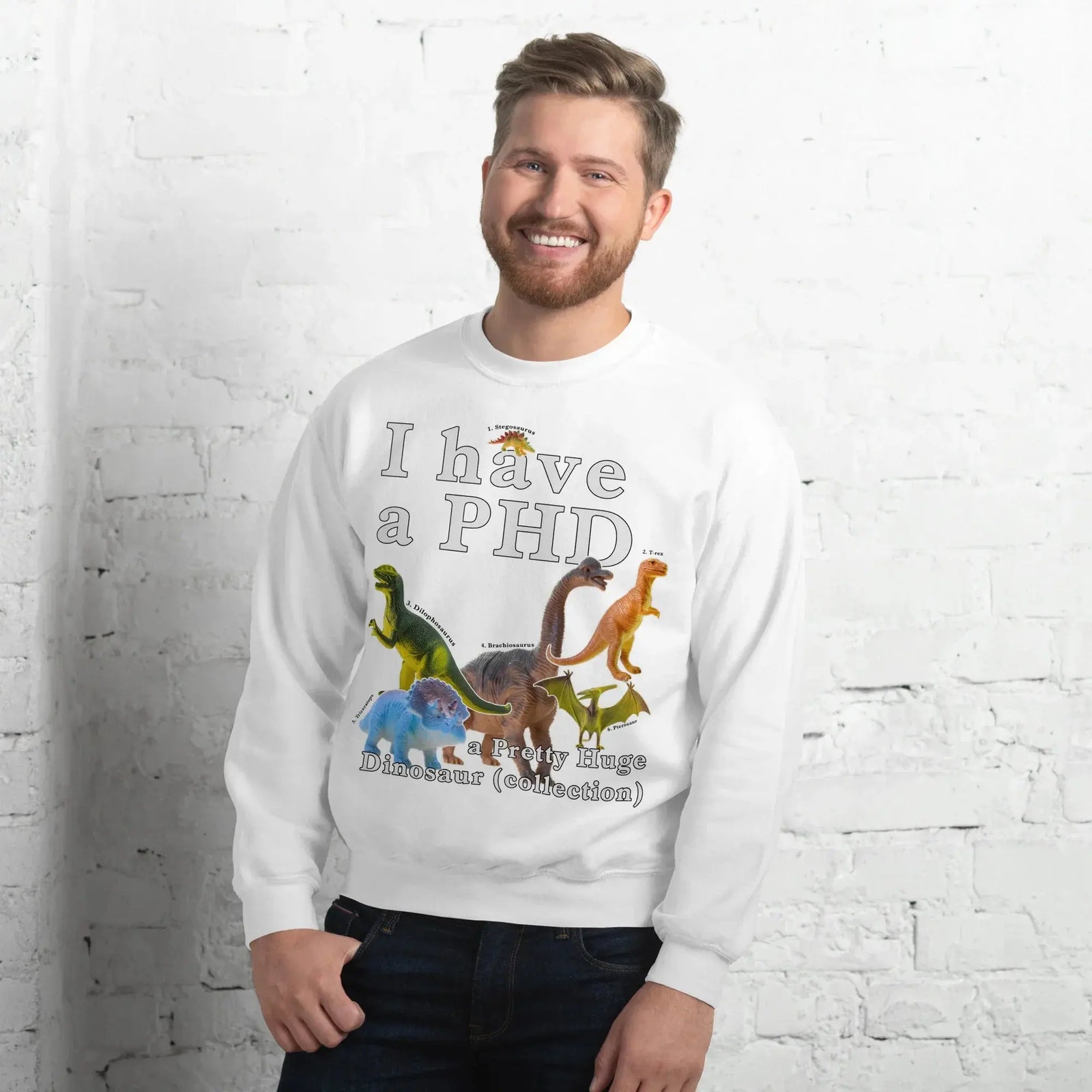 I have a PHD - pretty huge dinsosaur (collection) sweatshirt - Orbital Clothing