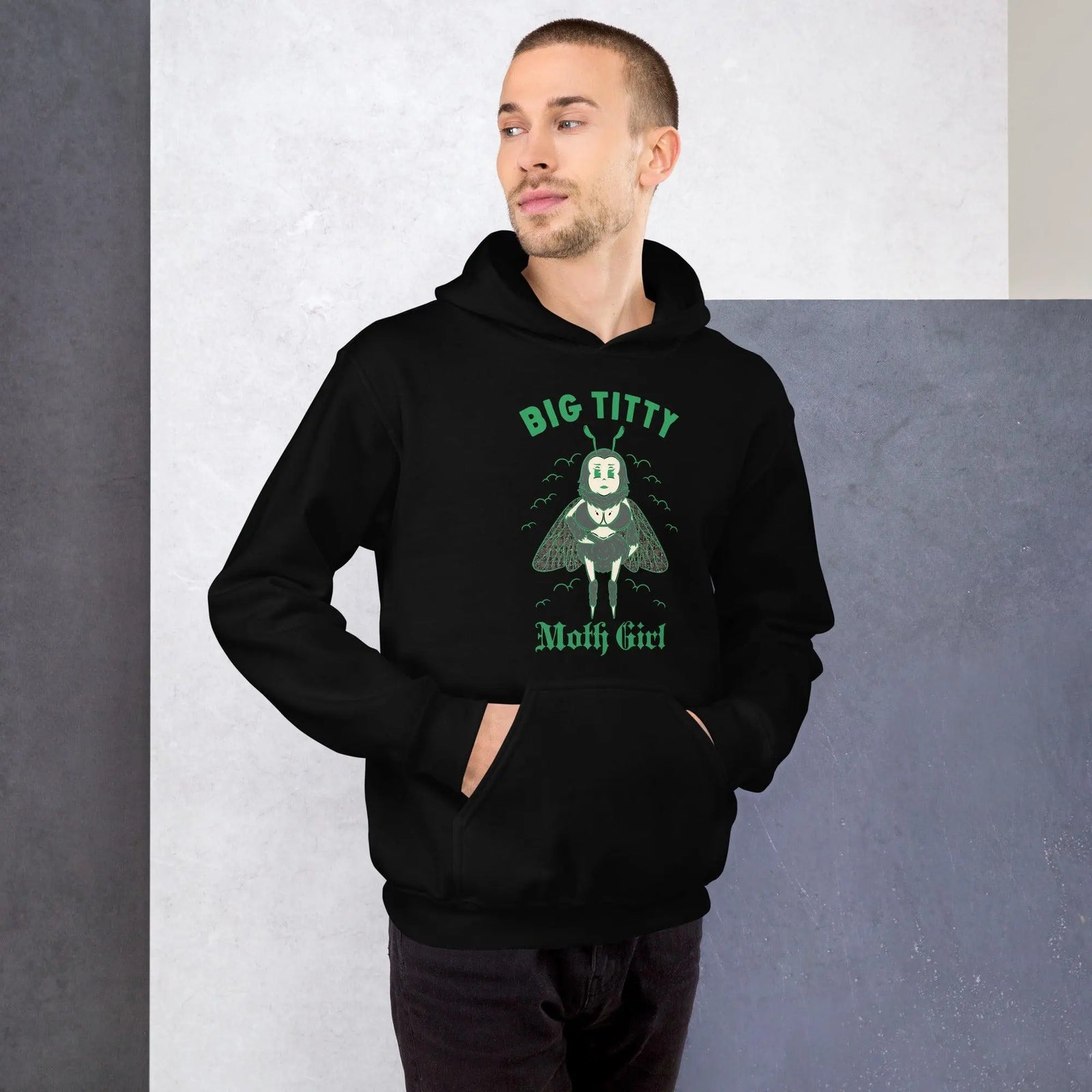 Big Titty Moth Girl Hoodie - Orbital Clothing