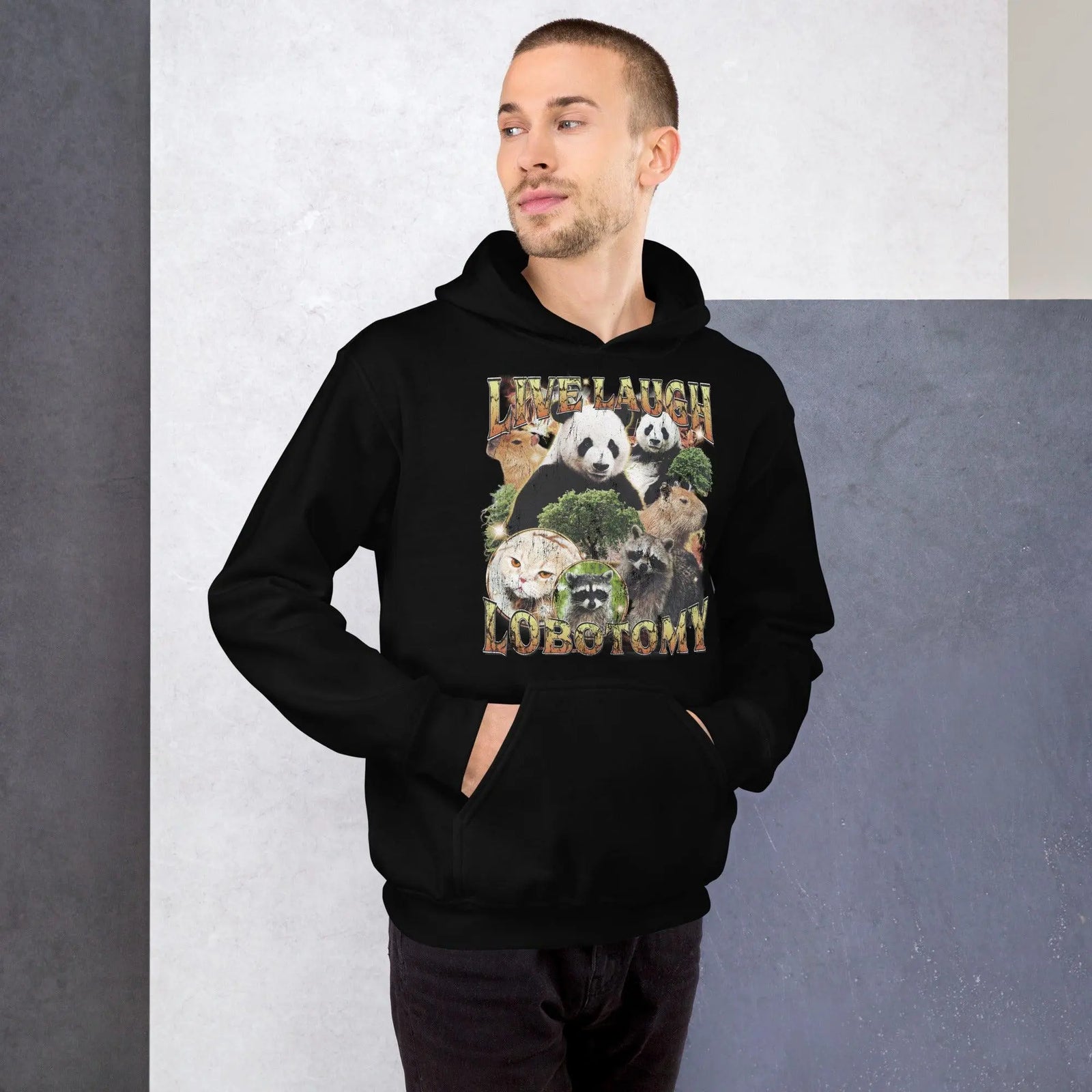 Live Laugh Lobotomy Vintage Design Hoodie - Orbital Clothing