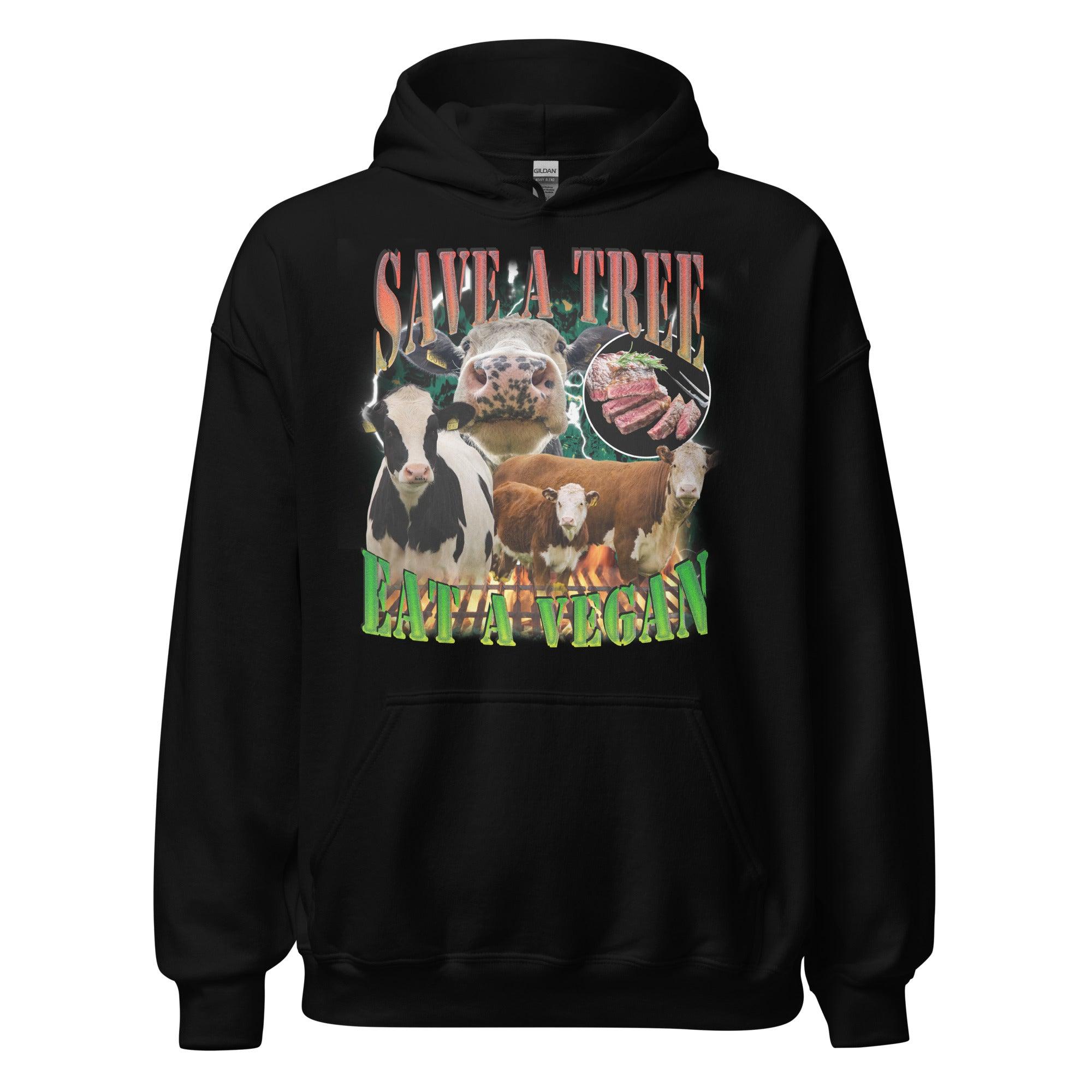 Save a Tree Eat a Vegan Hoodie - Orbital Clothing