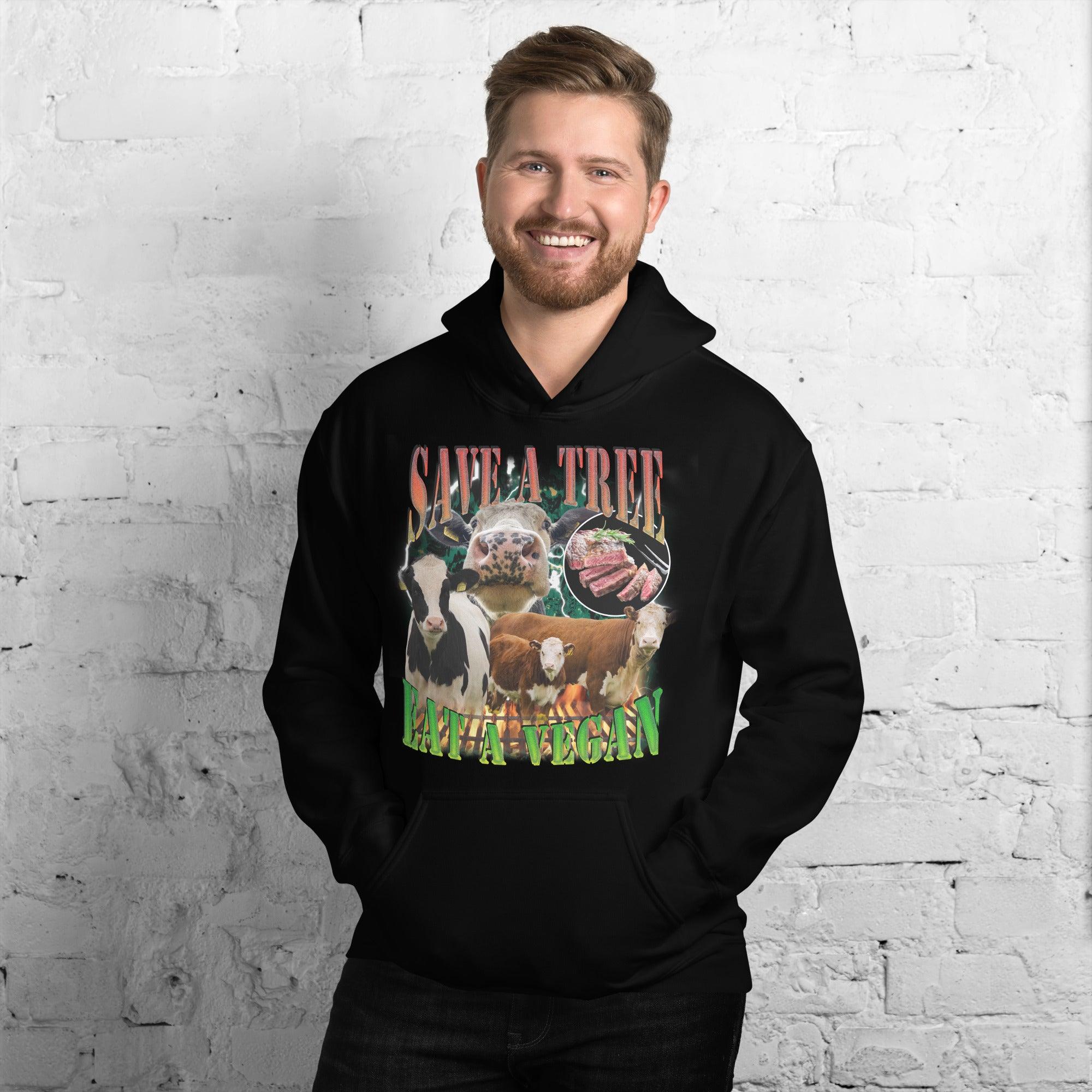 Save a Tree Eat a Vegan Hoodie - Orbital Clothing