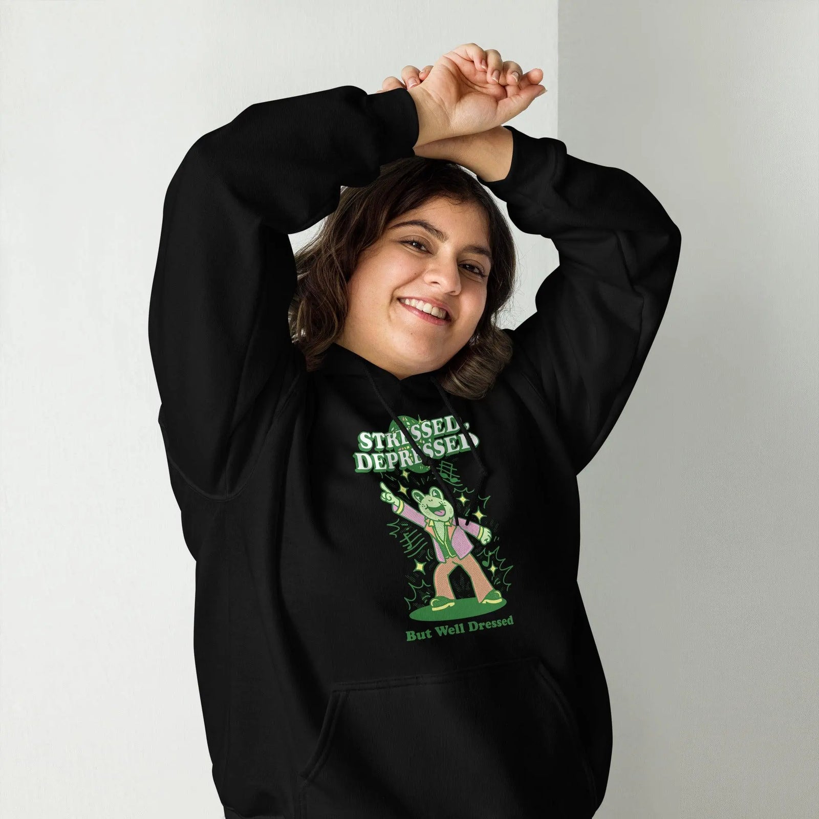 stressed depressed but well dressed Hoodie - Orbital Clothing