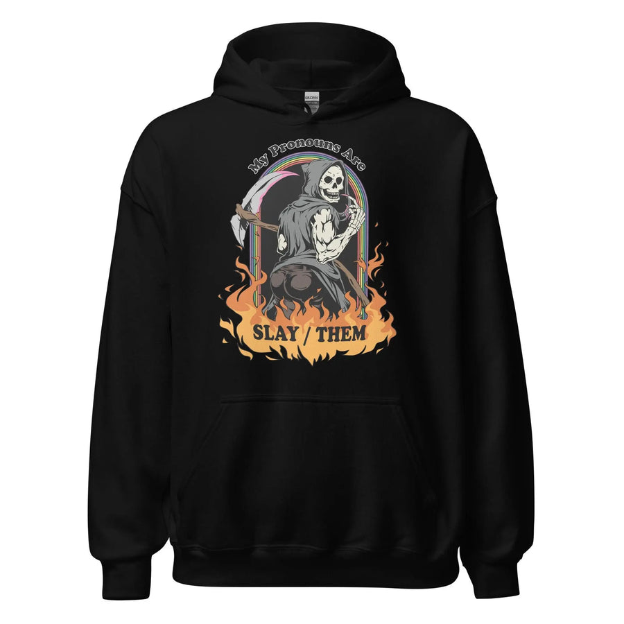My Pronouns are Slay/Them Cartoon Hoodie - Orbital Clothing