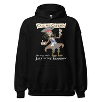 Call me Captain the way she's Jackin' my sparrow Hoodie - Black / S