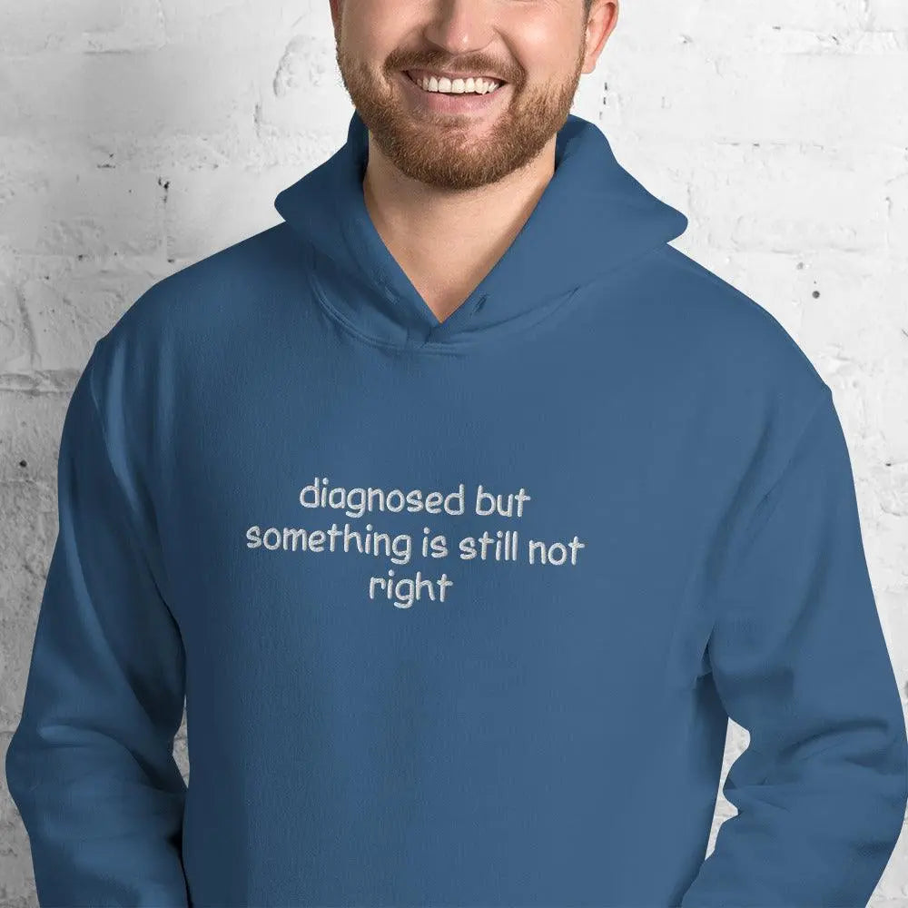Diagnosed But Something Is Still Not Right Embroidered Hoodie - Orbital Clothing