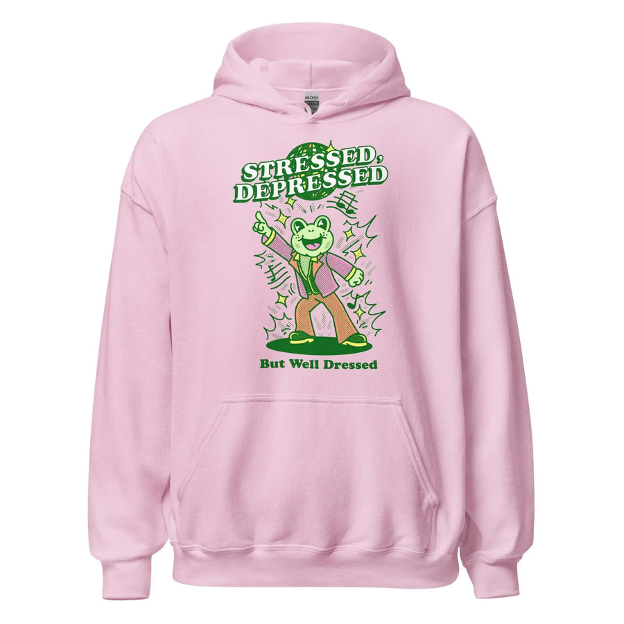 stressed depressed but well dressed Hoodie - Orbital Clothing