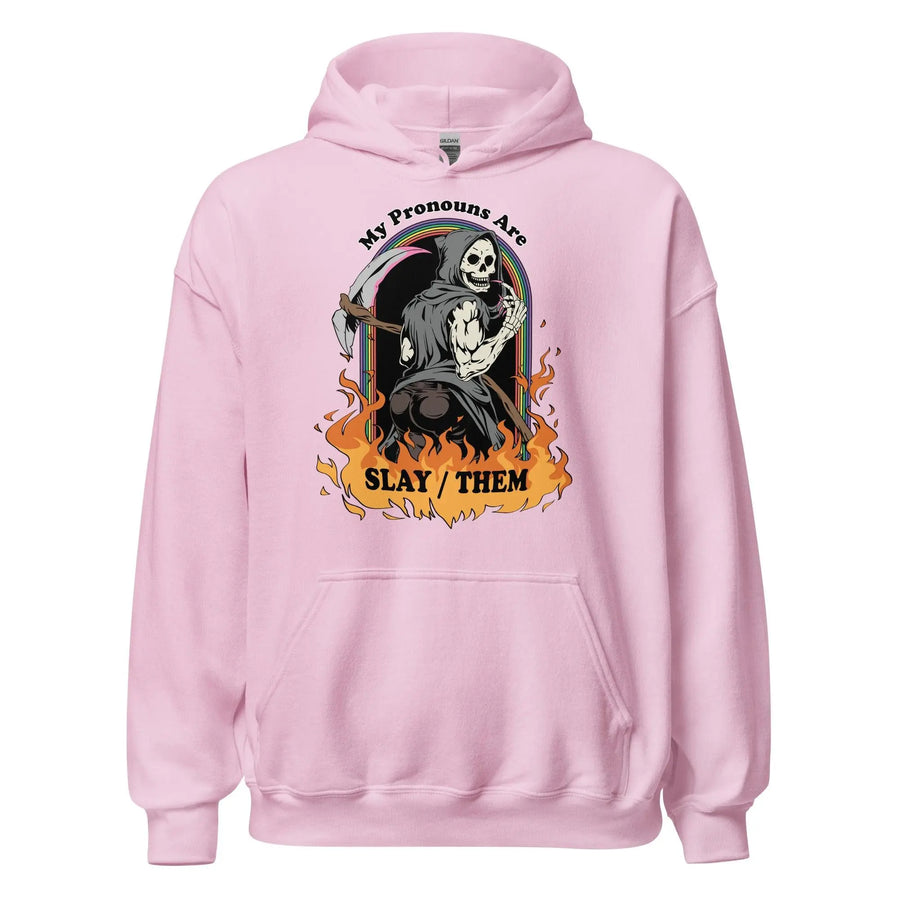 My Pronouns are Slay/Them Cartoon Hoodie - Orbital Clothing