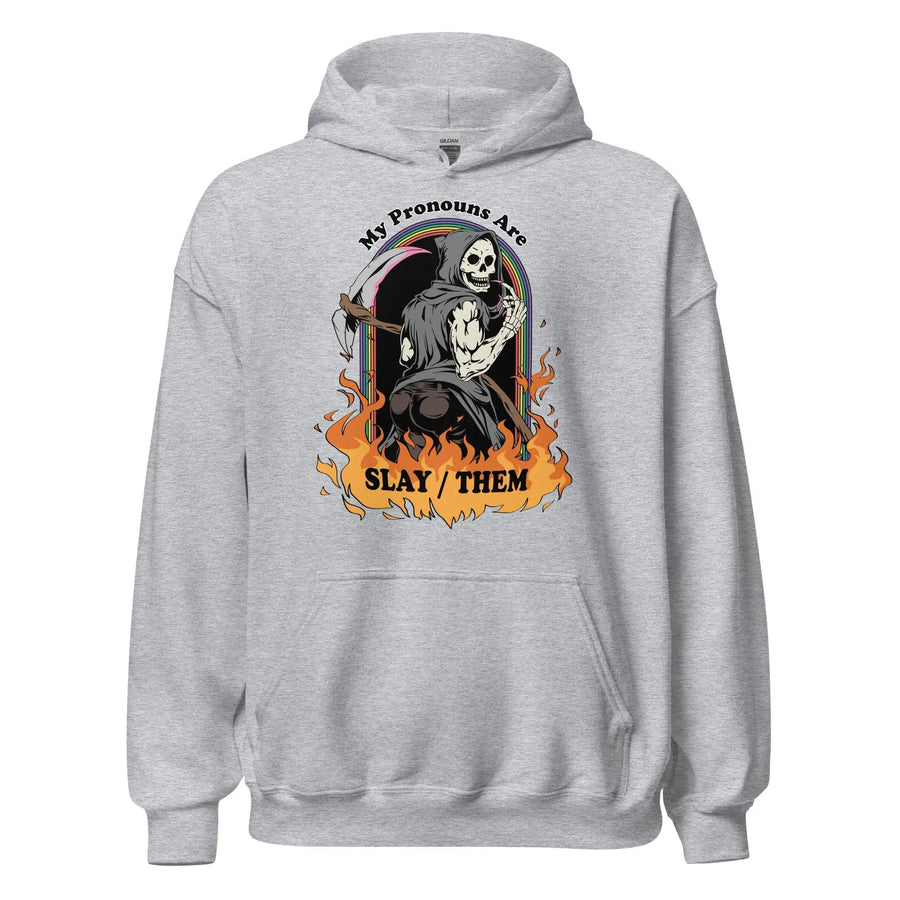 My Pronouns are Slay/Them Cartoon Hoodie - Orbital Clothing