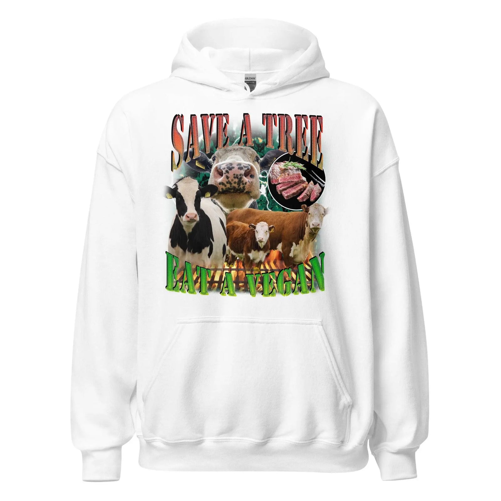 Save a Tree Eat a Vegan Hoodie - Orbital Clothing