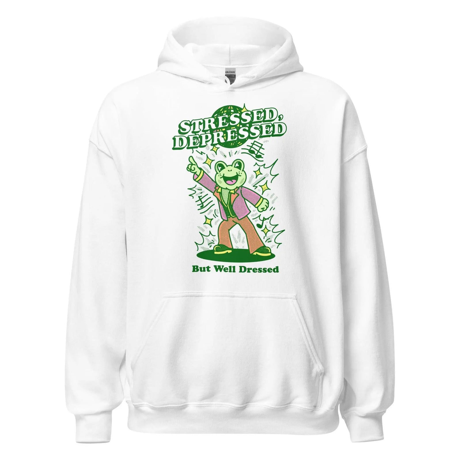 stressed depressed but well dressed Hoodie - Orbital Clothing