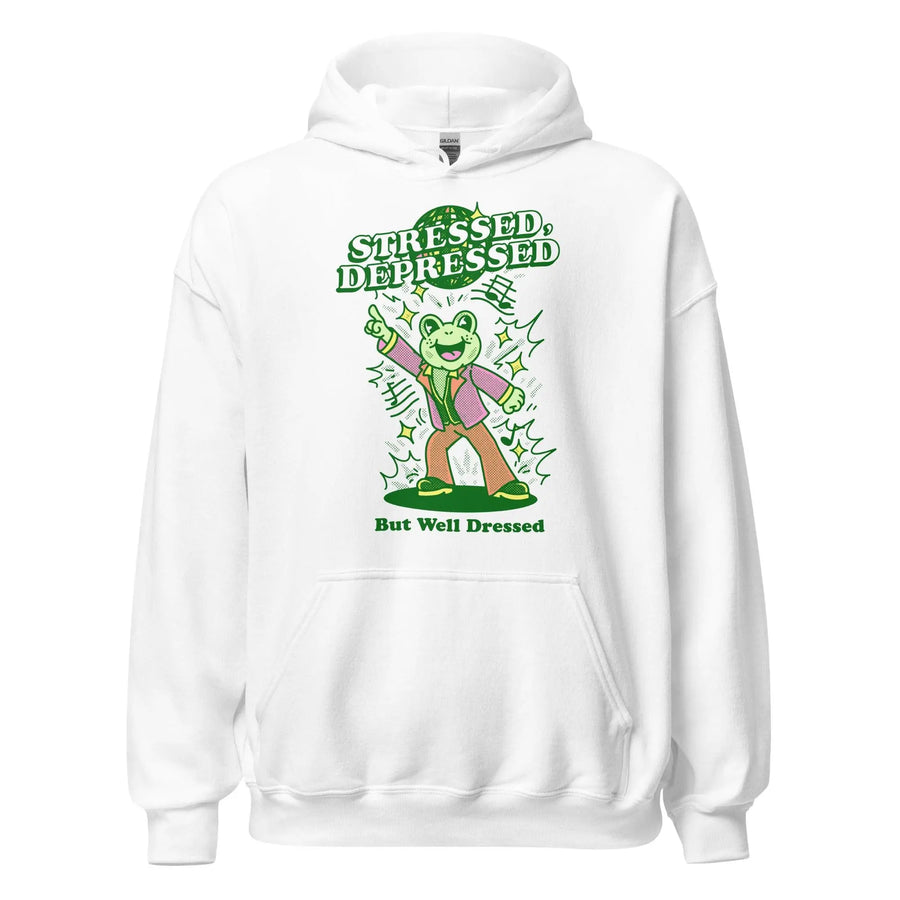 stressed depressed but well dressed Hoodie - Orbital Clothing