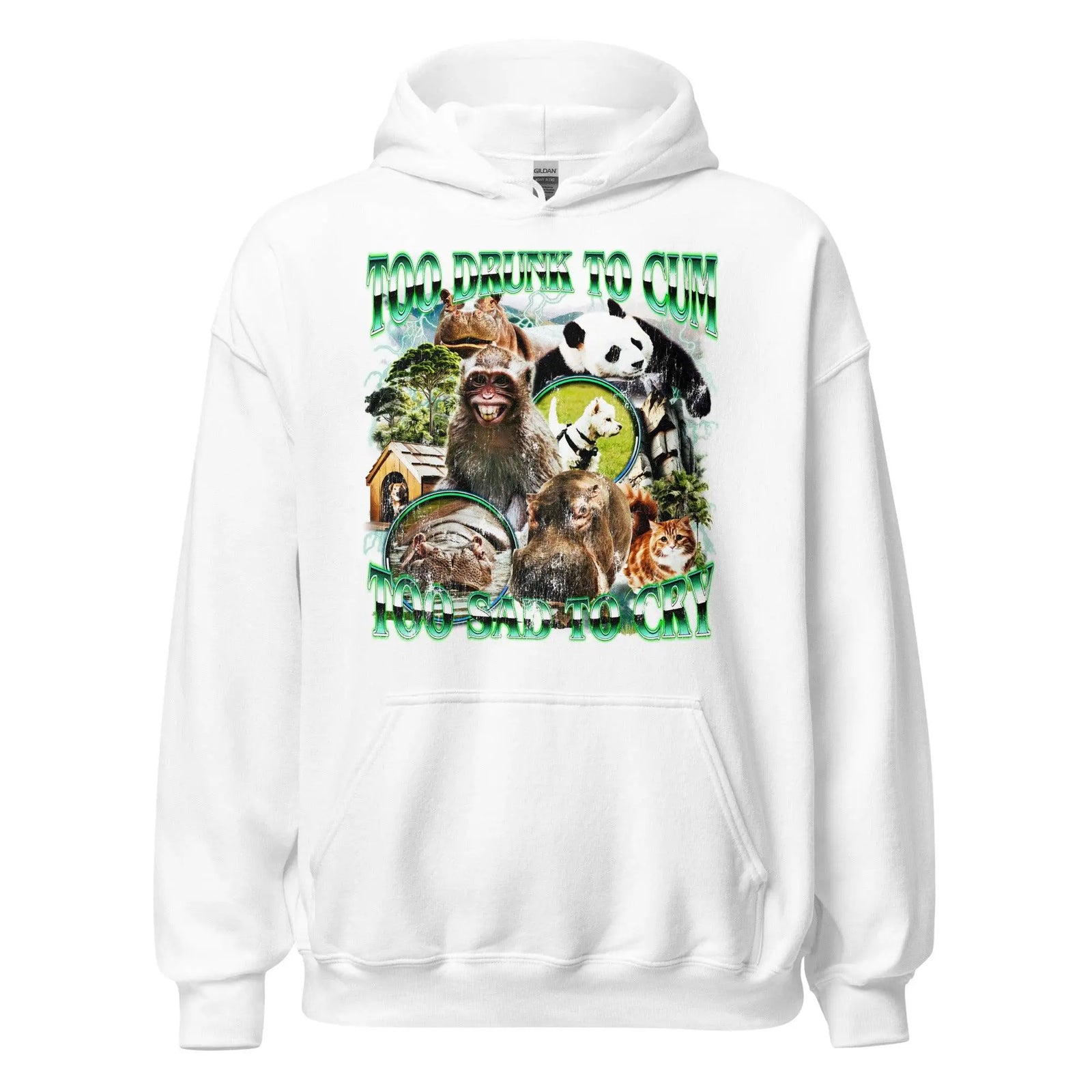 Too Drunk to Cum Too Sad to Cry Hoodie - Orbital Clothing