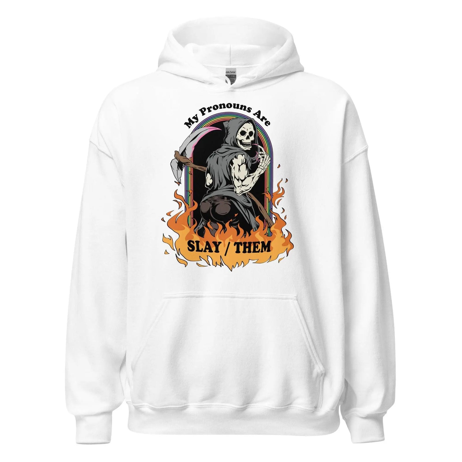 My Pronouns are Slay/Them Cartoon Hoodie - Orbital Clothing