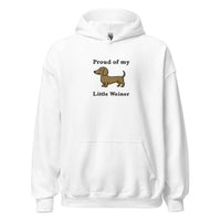 Proud of my little weiner (embroidered) Hoodie - White / S