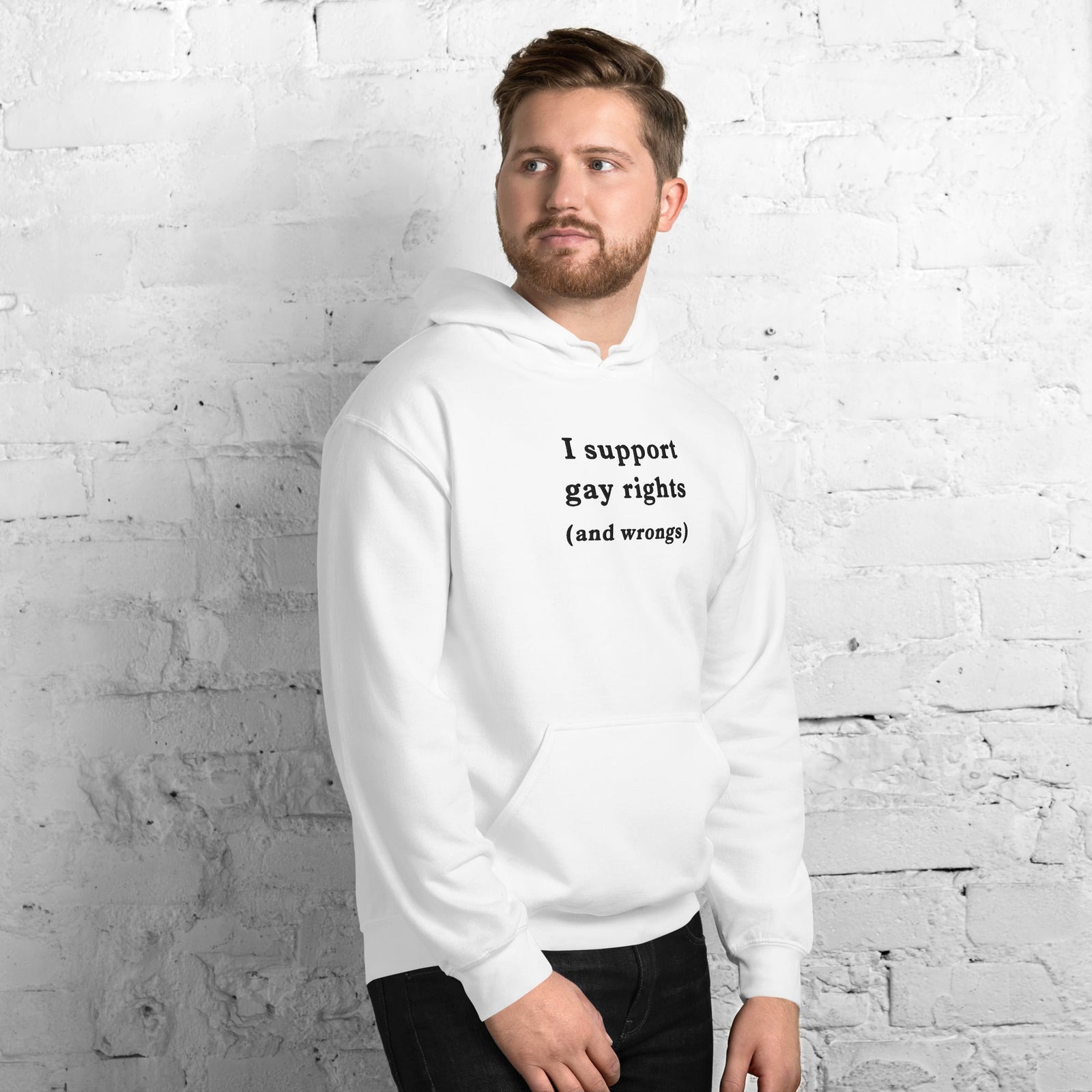 I support gay rights (and wrongs) (embroidered) Hoodie Orbital Clothing