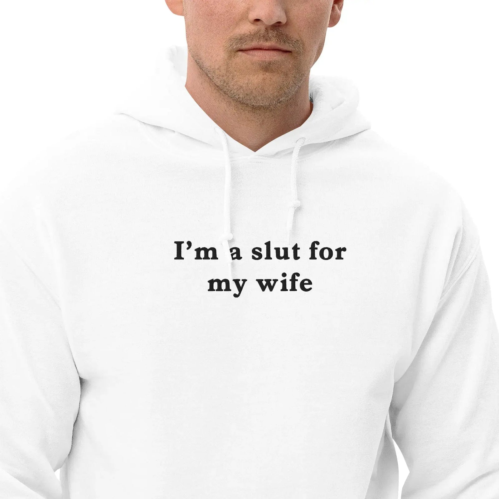 I'm a slut for my wife (embroidered) Hoodie Orbital Clothing