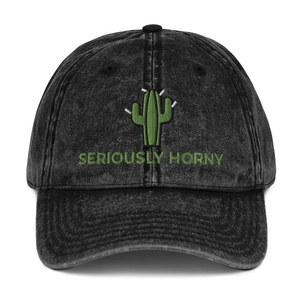 Seriously Horny Vintage Cotton Twill Cap - Orbital Clothing