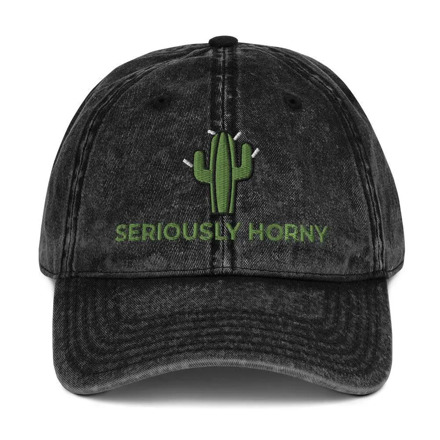 Seriously Horny Vintage Cotton Twill Cap - Orbital Clothing