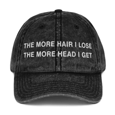 The More Hair I Lose The More Head I Get Vintage Cotton Twill Cap - Orbital Clothing