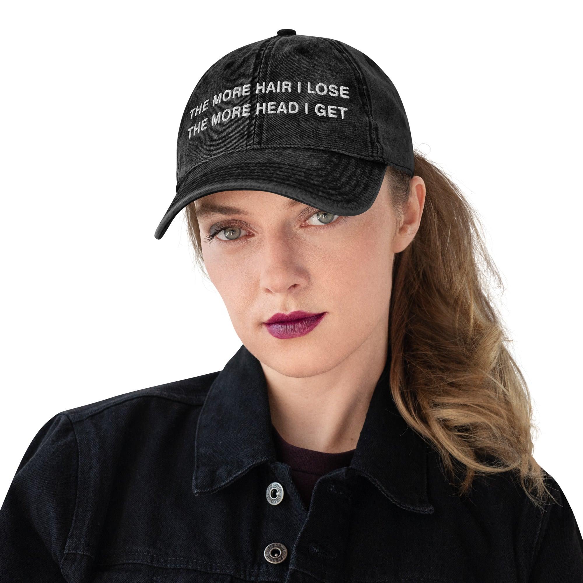 The More Hair I Lose The More Head I Get Vintage Cotton Twill Cap - Orbital Clothing
