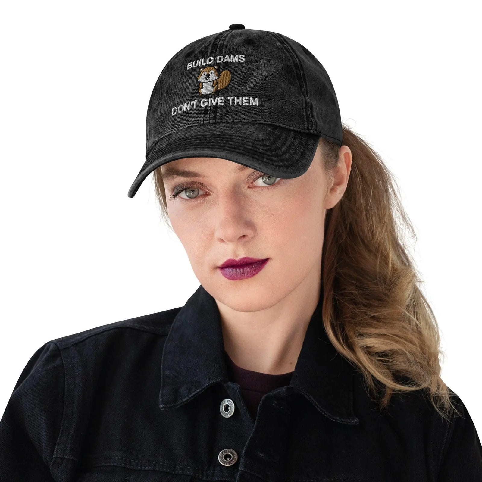Build Dams Don't Give Them Vintage Cotton Twill Cap - Orbital Clothing