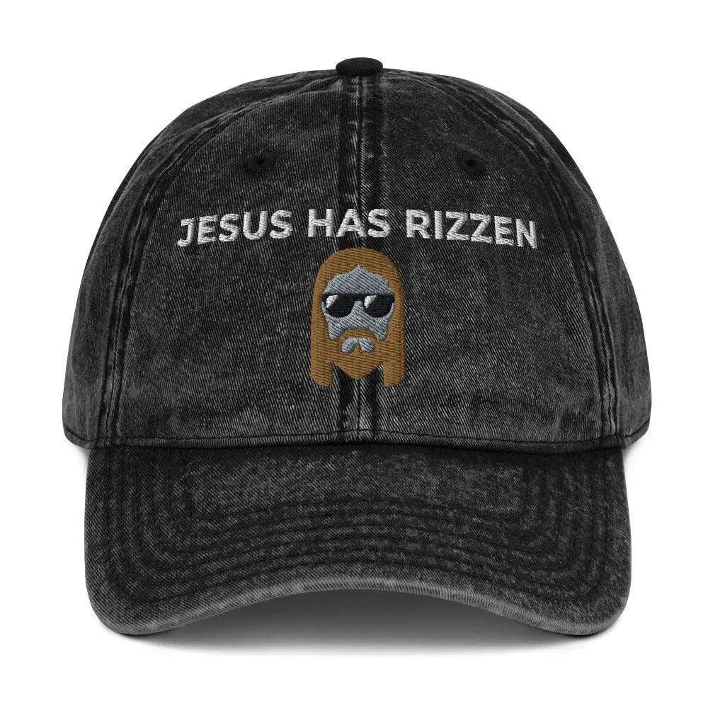 Jesus Has Rizzen Vintage Cotton Twill Cap - Orbital Clothing