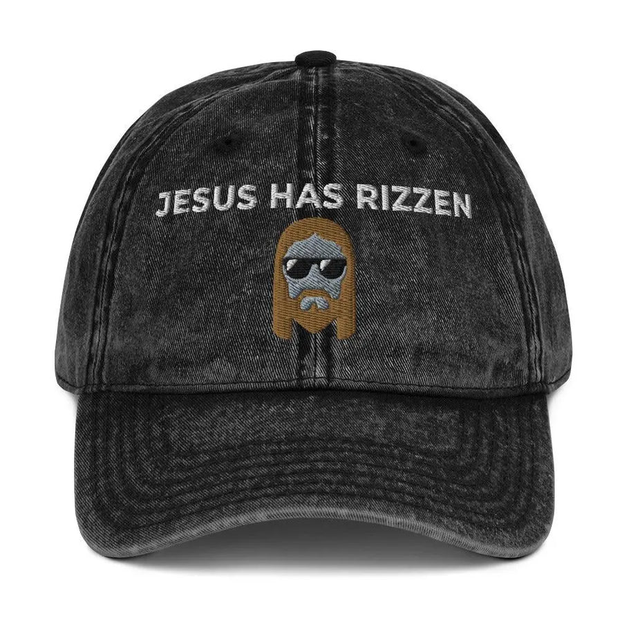 Jesus Has Rizzen Vintage Cotton Twill Cap - Orbital Clothing