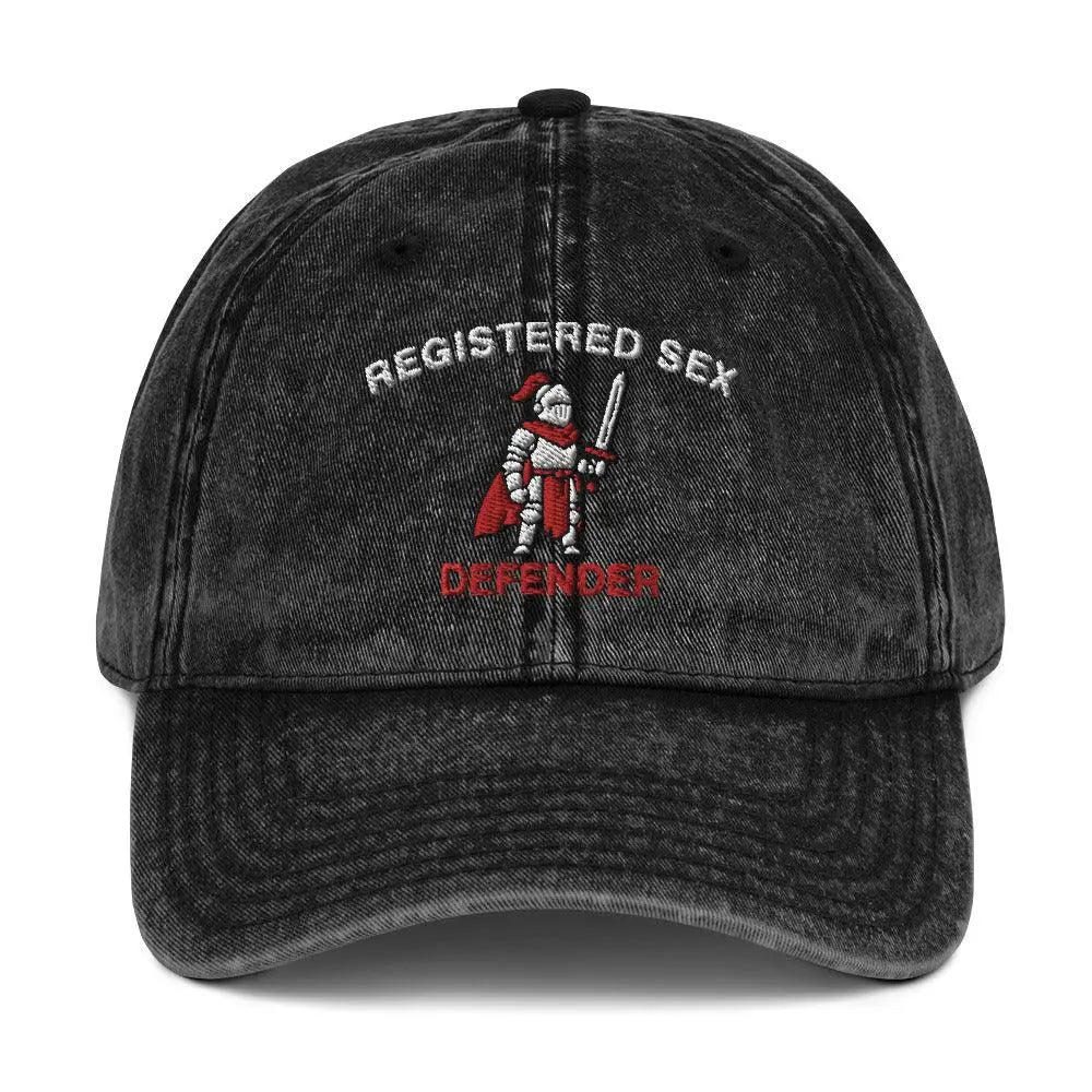 Registered Sex Defender Vintage Cotton Twill Cap - Orbital Clothing