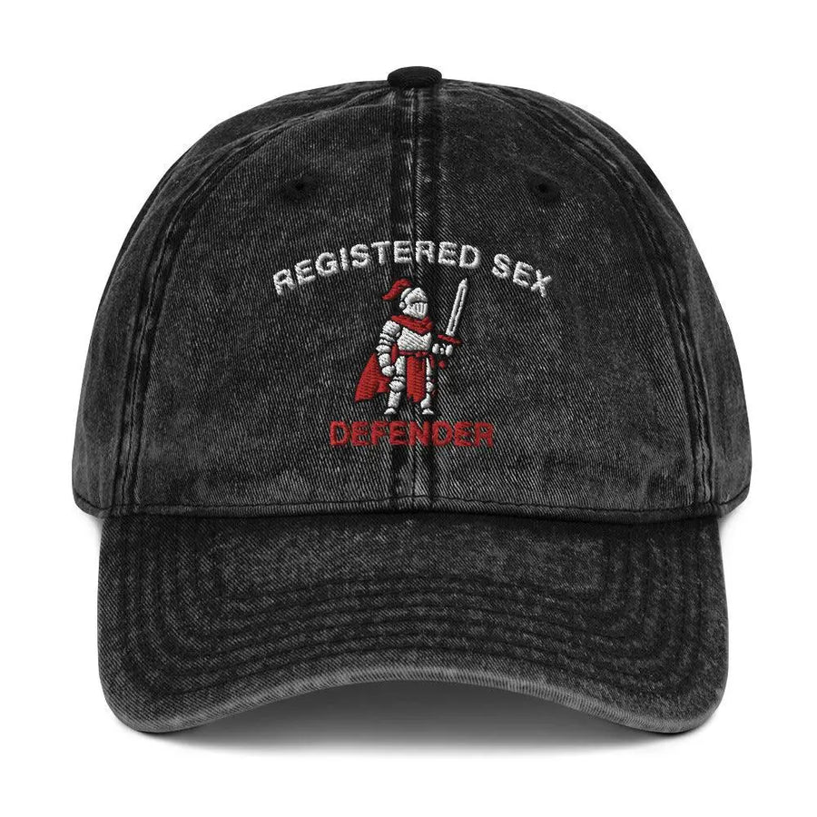 Registered Sex Defender Vintage Cotton Twill Cap - Orbital Clothing