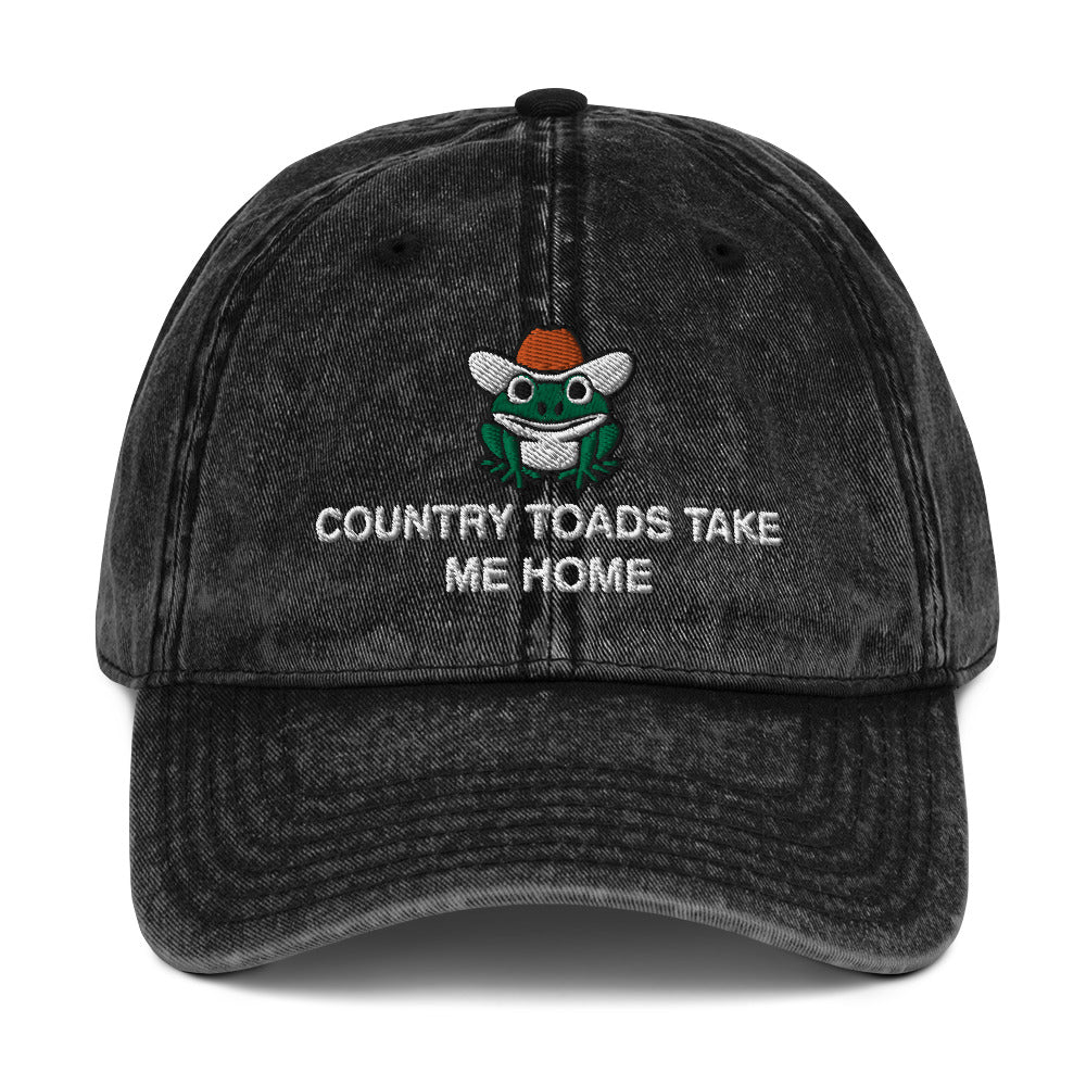 Country Toads Take Me Home Vintage Cotton Twill Cap