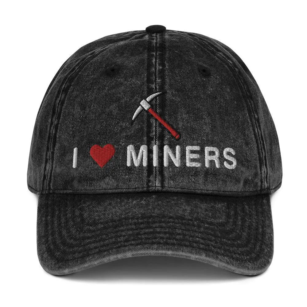 I heart Miners Vintage Cotton Twill Cap - Orbital Clothing