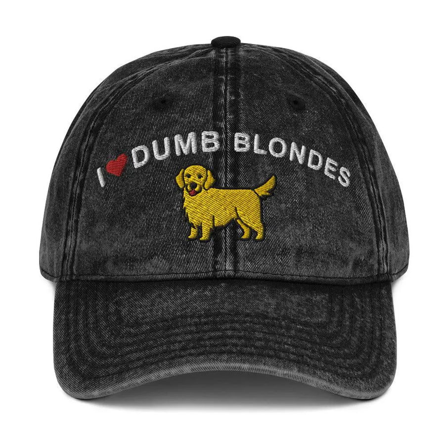 I heart Dumb Blondes Vintage Cotton Twill Cap - Orbital Clothing